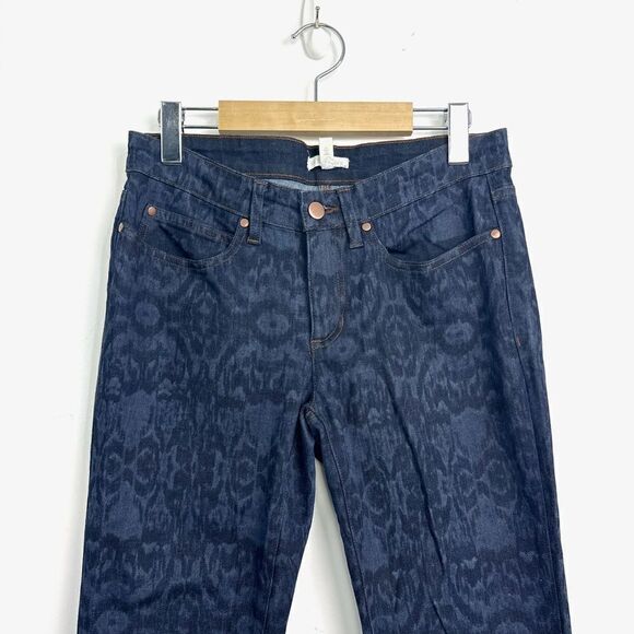 Eileen Fisher Blue Ikat Print Denim Skinny Jeans Size Sz 6 - Picture 3 of 14